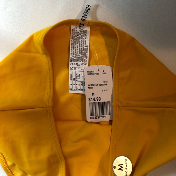 Forever21 High-Waisted Bikini Bottoms GOLD/YELLOW - Picture 5 of 5